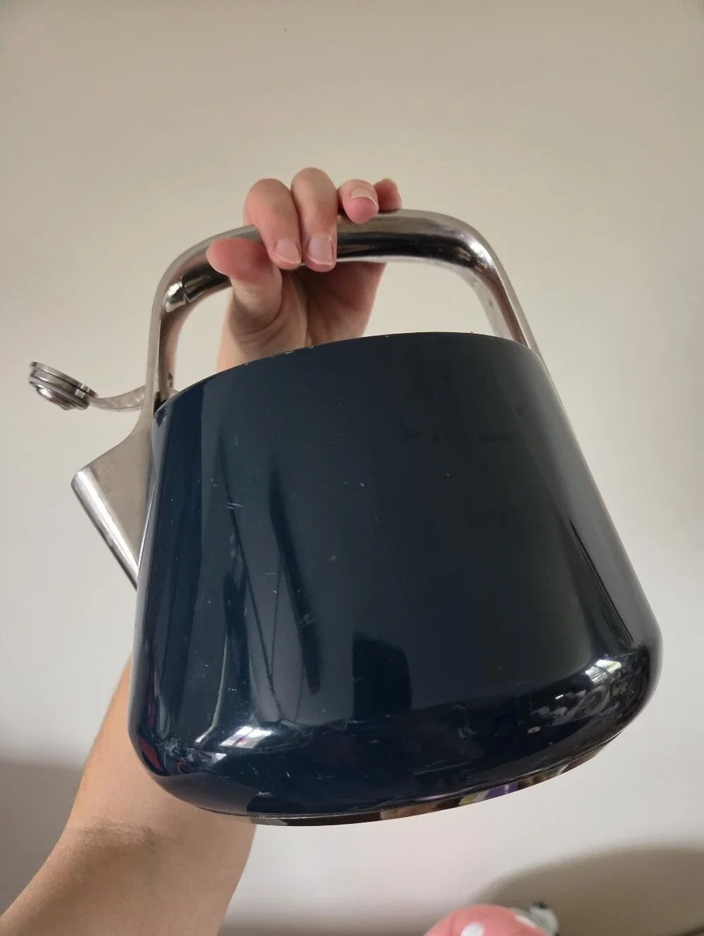 Caraway Home Whistling Tea Kettle - Dark Navy Blue Stainless Steel Tea Pot
